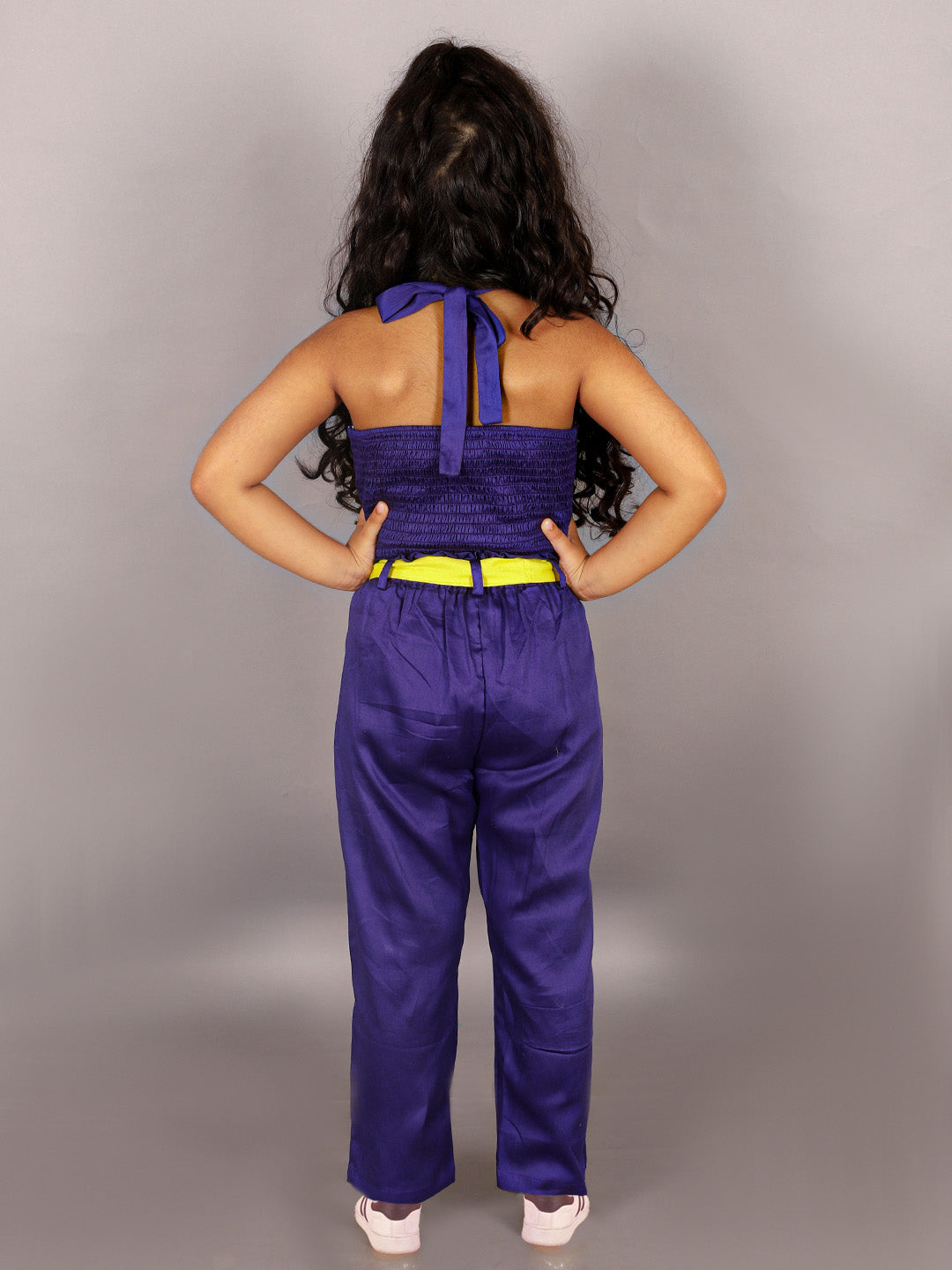 Girls Purple Co Ord Sets With 3D Rose On Top