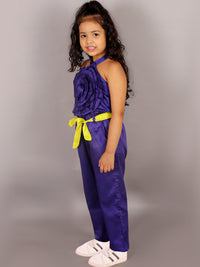 Girls Purple Co Ord Sets With 3D Rose On Top