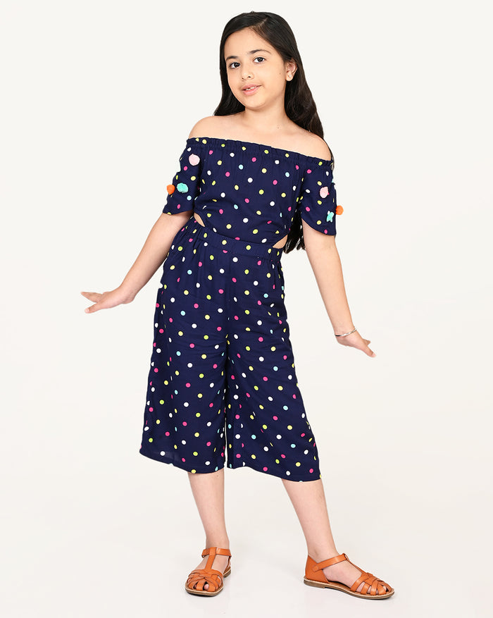Sassy Boho Girls Navy Jumpsuit From The Sibling Collection
