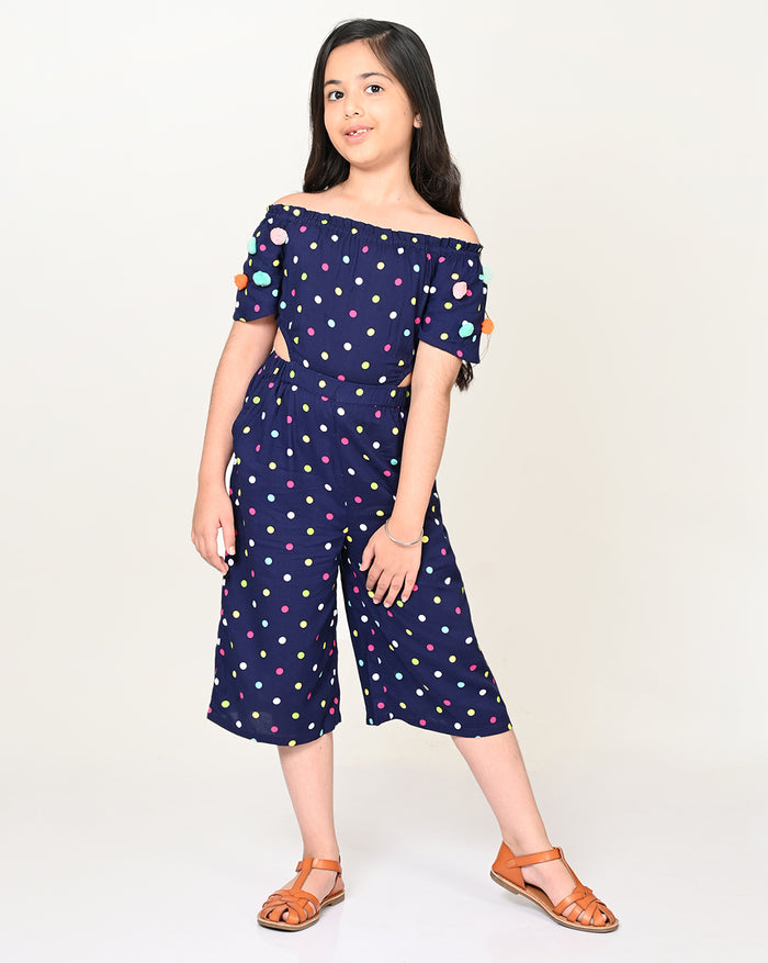 Sassy Boho Girls Navy Jumpsuit From The Sibling Collection
