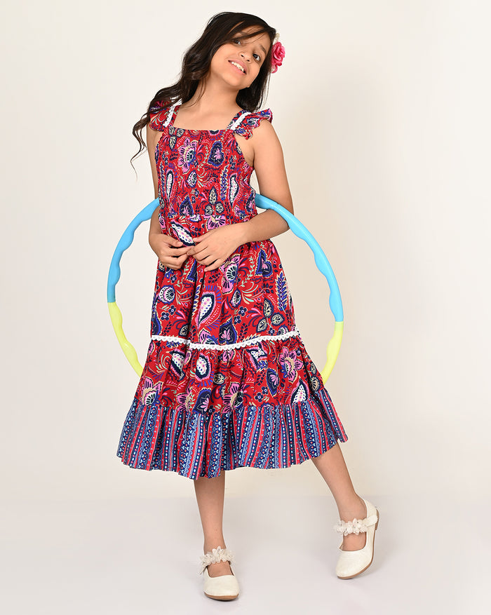 Sassy Boho Girls Purple Tiered Dress From The Sibling Collection
