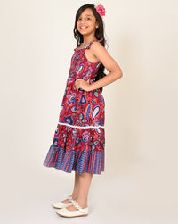 Sassy Boho Girls Purple Tiered Dress From The Sibling Collection