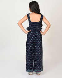 Sassy Boho Girls Blue Crop Top With Palazzo Set From The Sibling Collection