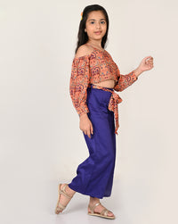 Sassy Boho Girls Orange Crop Top With Palazzo Set From The Sibling Collection