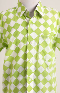 Cotton Printed Checked Shirt with Shorts
