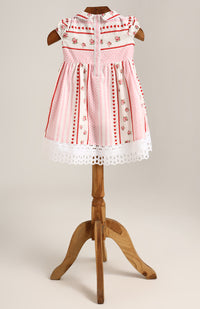Cotton Dress with Short Sleeves. Detailed with Lace