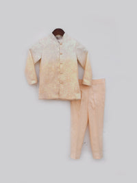 Peach Ombre Bandhgala Set