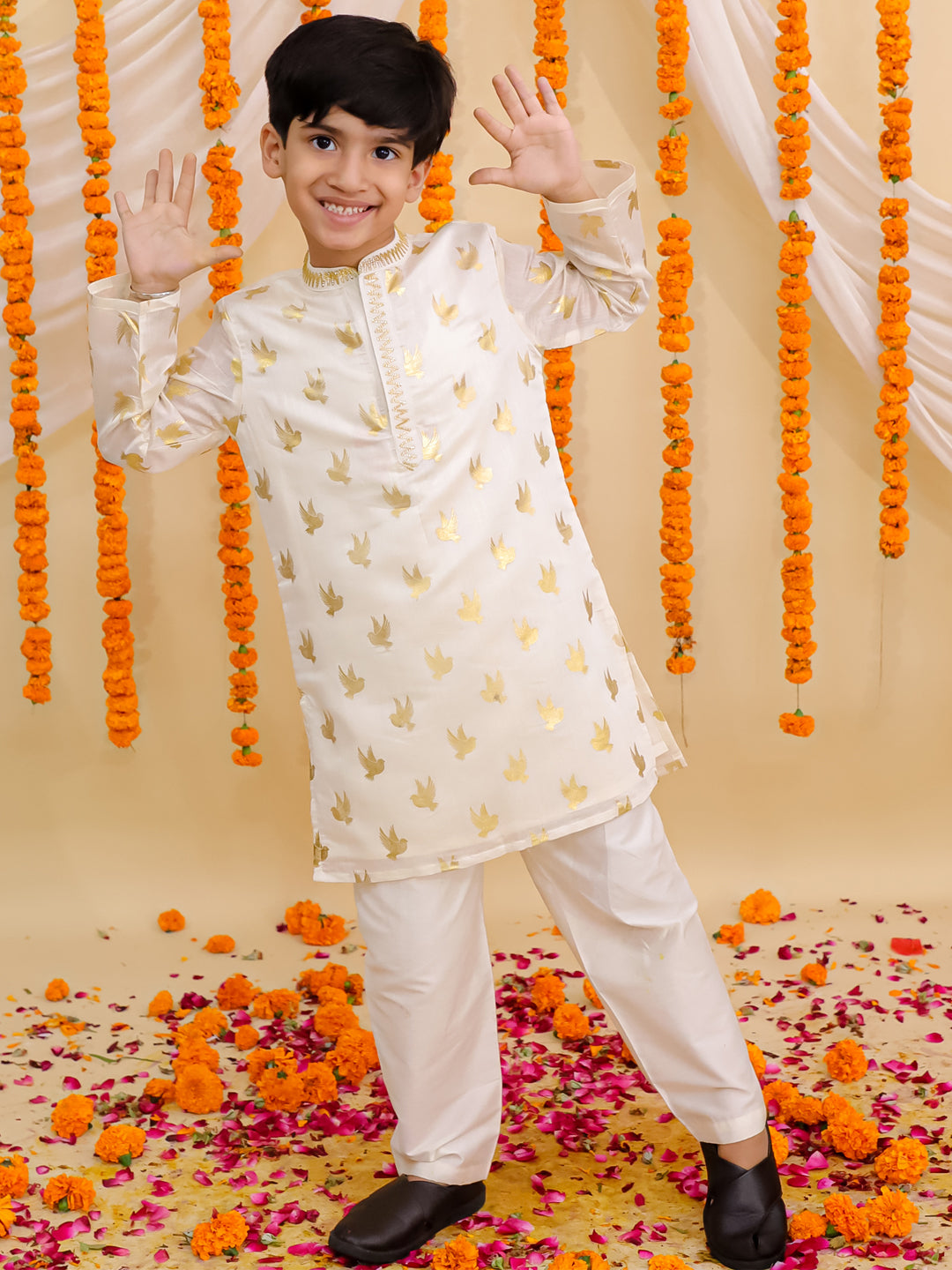 Mishti Purple Kurta and Sharara Set For Boys
