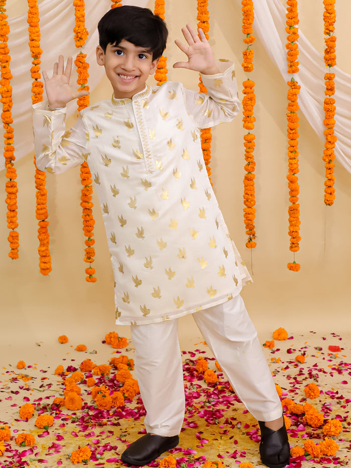 Mishti Purple Kurta and Sharara Set For Boys