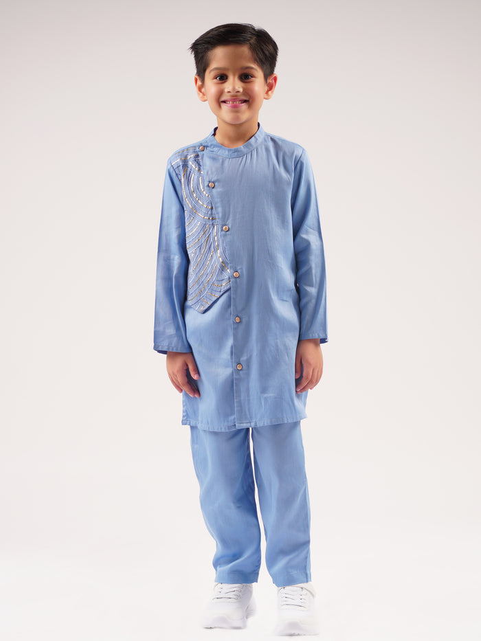 Bollywood Tadka Blue Kurta Pant Set For Boys