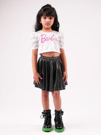 Lil Drama's Barbie Black & White Shimmer Rockstar Co Ordinate Set For Young Girls