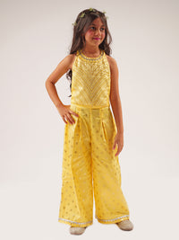 Mehfil Yellow Co-ordinate Set For Girls
