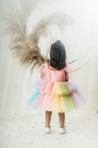 Rainbow Tulle Dress With 3D Butterflies