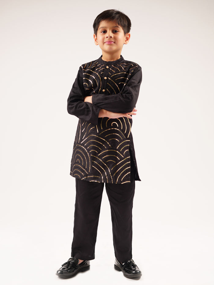 Bollywood Tadka Black  Kurta Pant Set For Boys