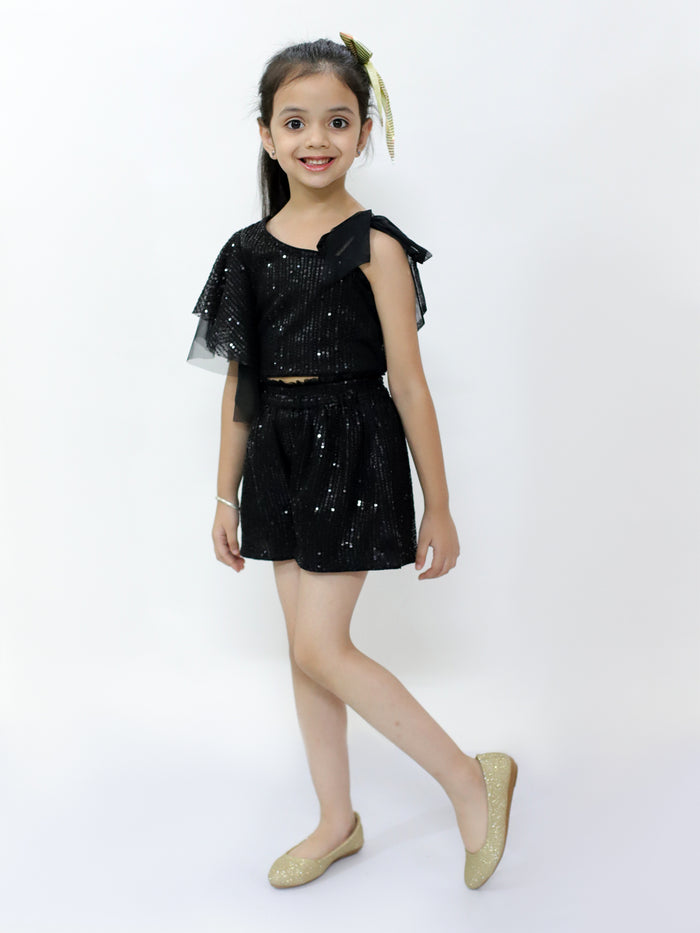 Lil Drama Girls Party Top With Shorts