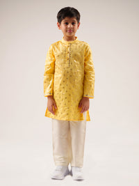 Mehfil Yellow Kurta Pant Set For Boys