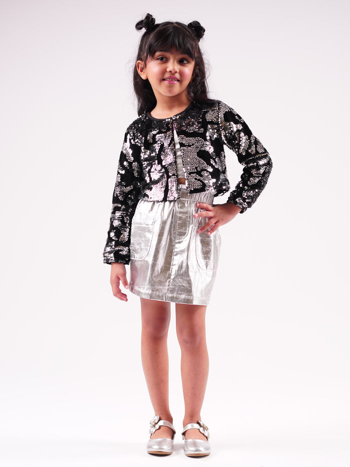 Lil Drama's Barbie Black Sequins Rockstar Shrug For Young Girls