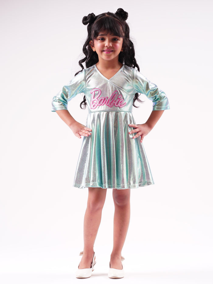 Lil Drama's Barbie Blue Shimmer Ballerina Dress For Young Girls