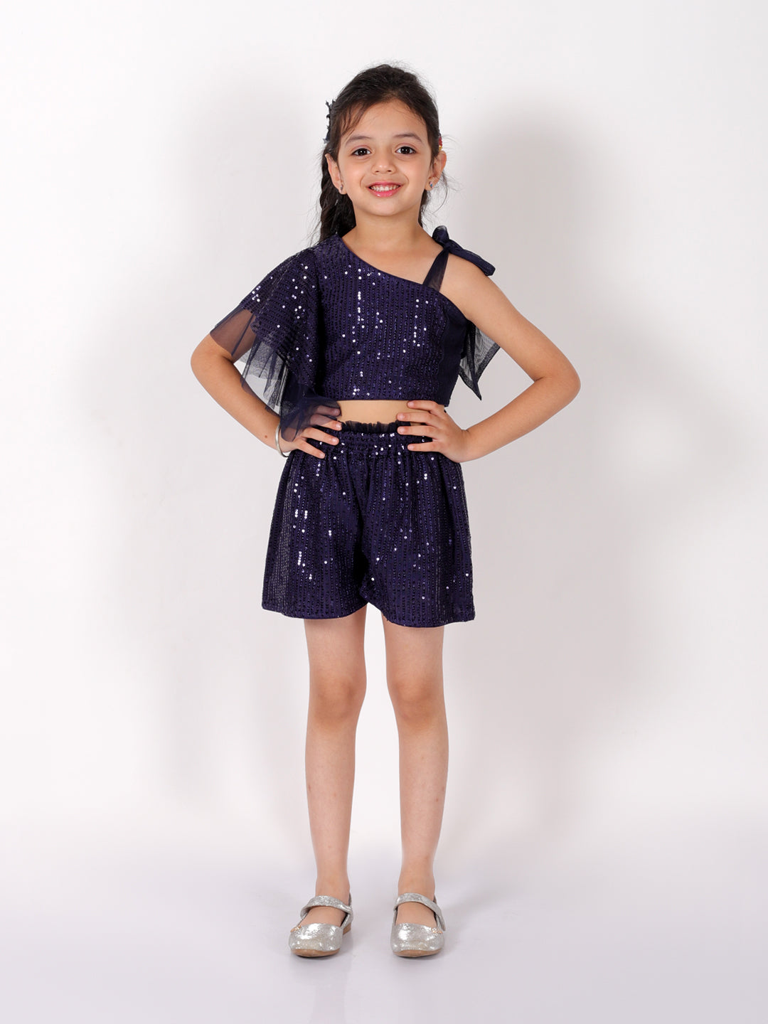 Lil Drama Girls Party Top With Shorts