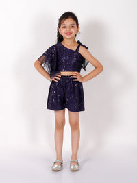 Lil Drama Girls Party Top With Shorts