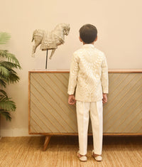Ivory Embroidered Bandhgala With Pant