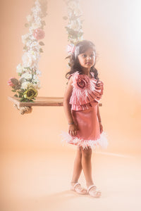 A-line Rose Gold Satin Dress