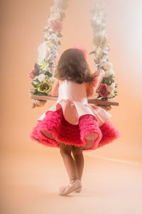 Peach &  Pink Ruffled Dress
