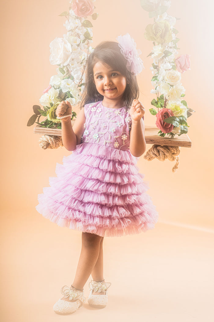 Frilled And Fabulous Lilac Tulle Party Dress