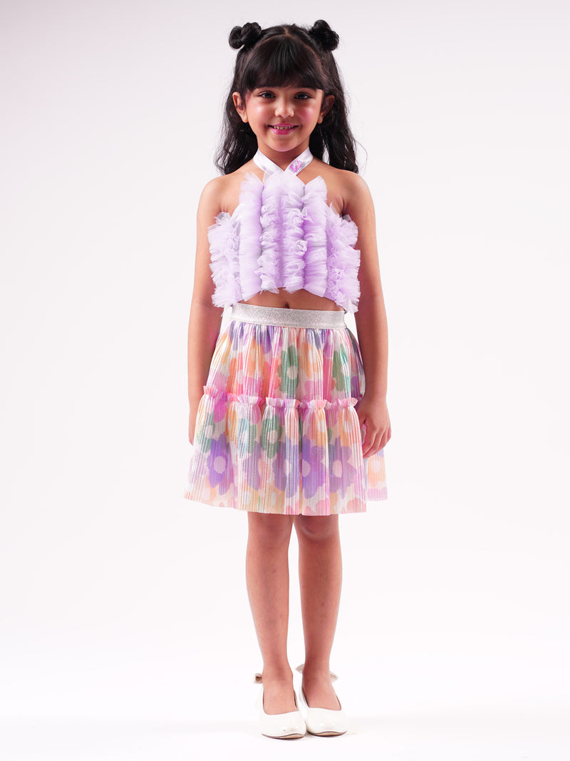 Lil Drama's Barbie Lavender Shimmer Ballerina Co Ordinate Set For Young Girls
