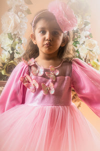 Fluttering Butterfly Pink Party Dress