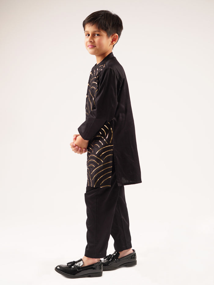 Bollywood Tadka Black  Kurta Pant Set For Boys