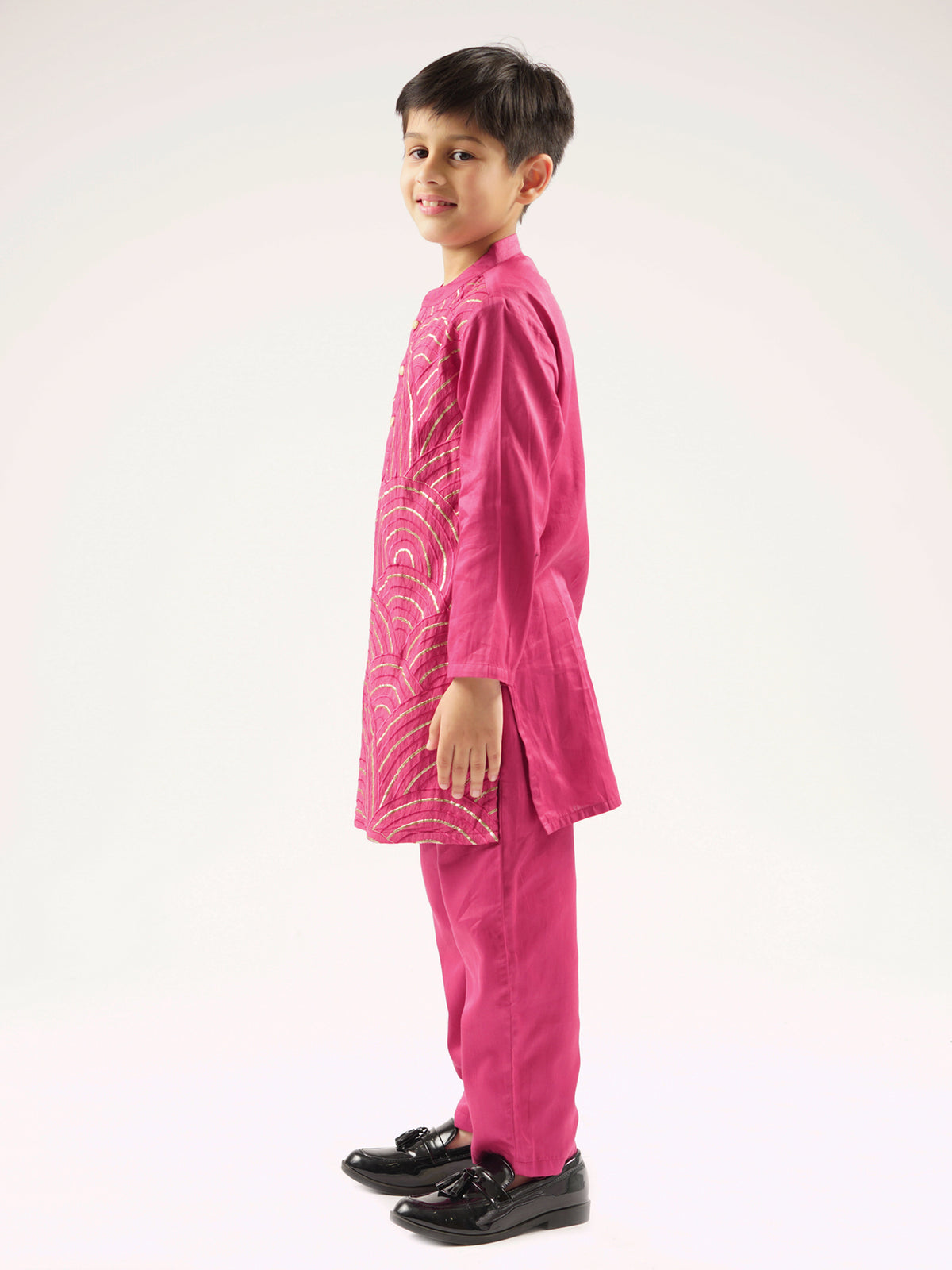 Bollywood Tadka Wine Kurta Pant Set For Boys