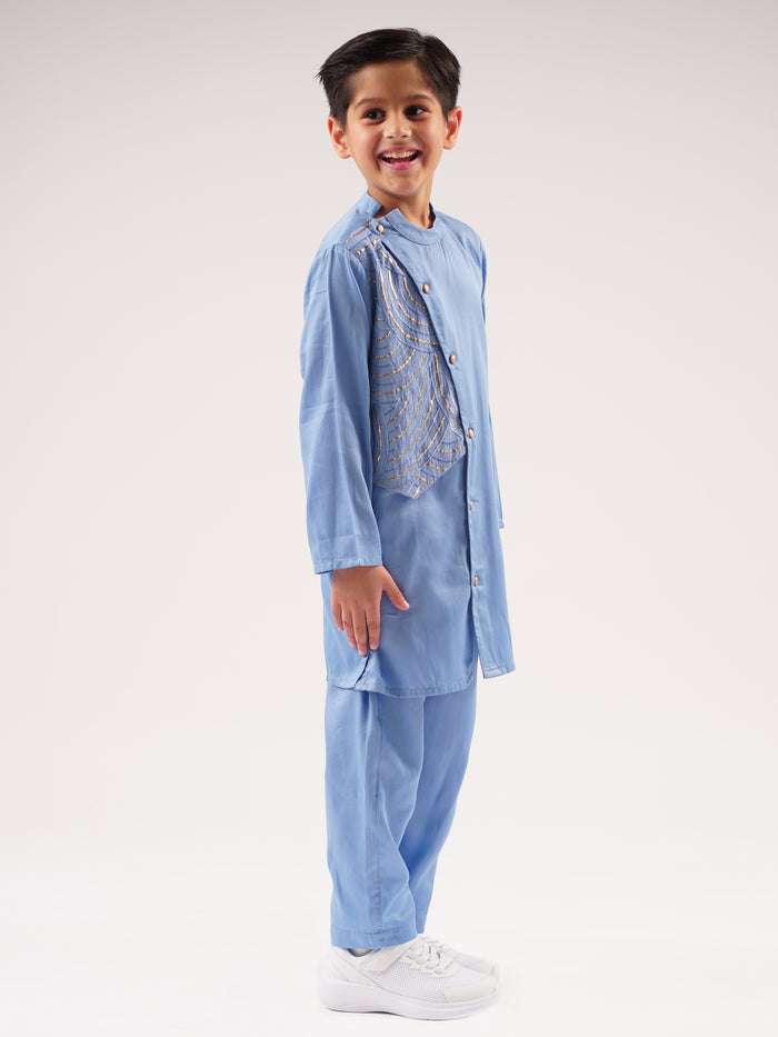 Bollywood Tadka Blue Kurta Pant Set For Boys