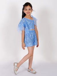Lil Drama Girls Party Top With Shorts