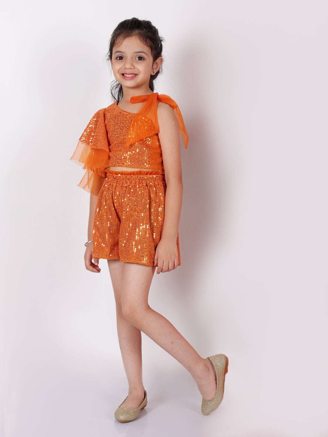 Lil Drama Girls Party Top With Shorts