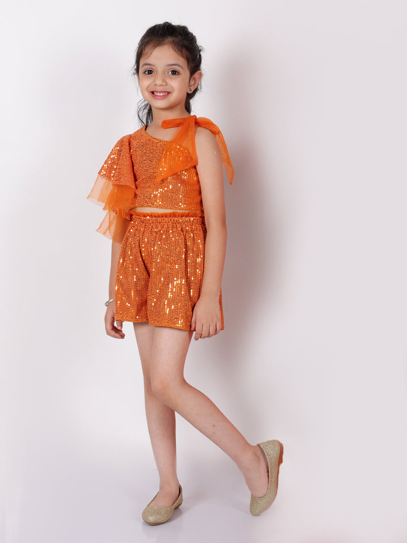 Lil Drama Girls Party Top With Shorts