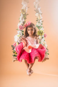Peach &  Pink Ruffled Dress