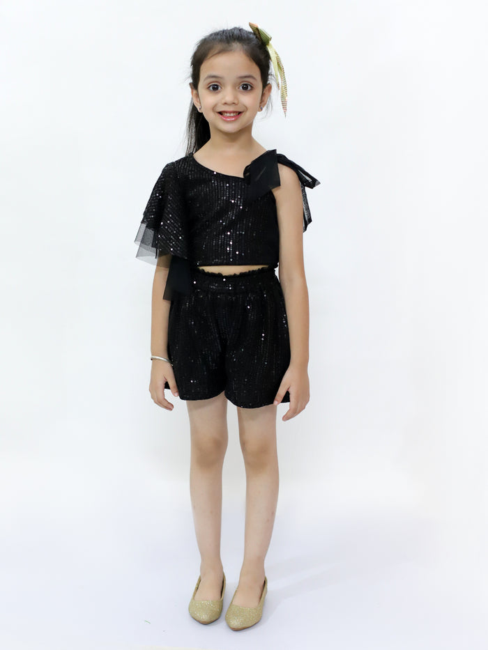 Lil Drama Girls Party Top With Shorts
