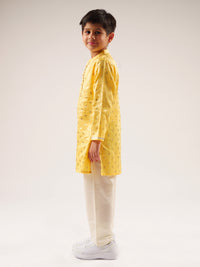 Mehfil Yellow Kurta Pant Set For Boys