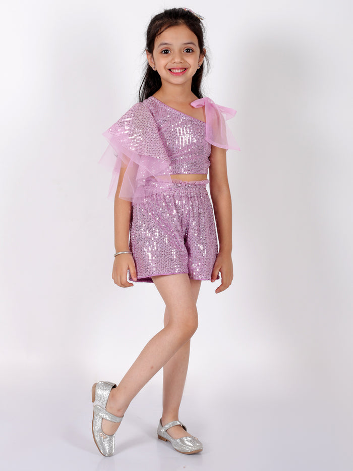 Lil Drama Girls Party Top With Shorts