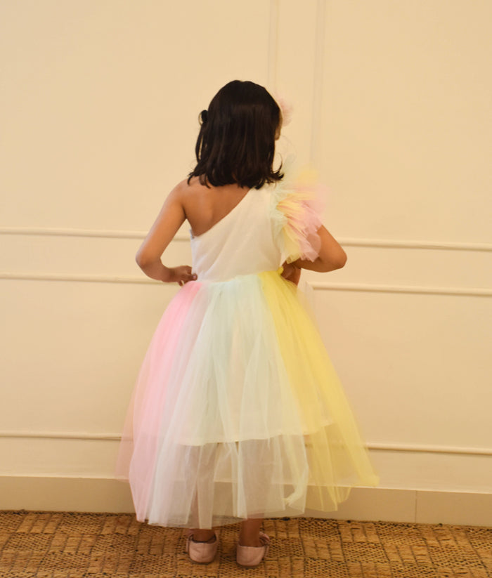 Multi Color High Low Dress