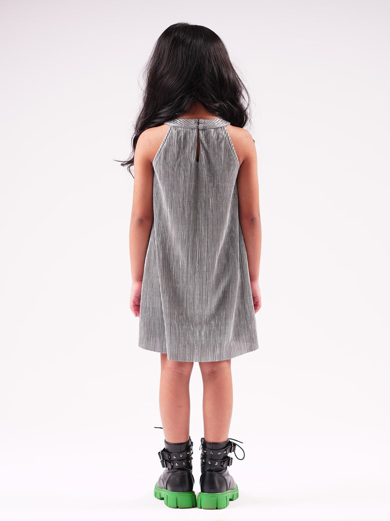 Lil Drama's Barbie Silver Shimmer Rockstar Dress For Young Girls