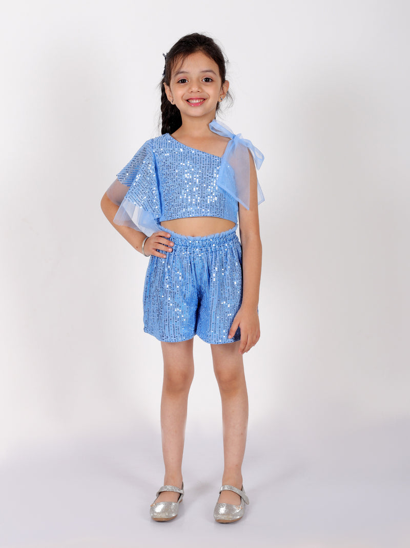 Lil Drama Girls Party Top With Shorts