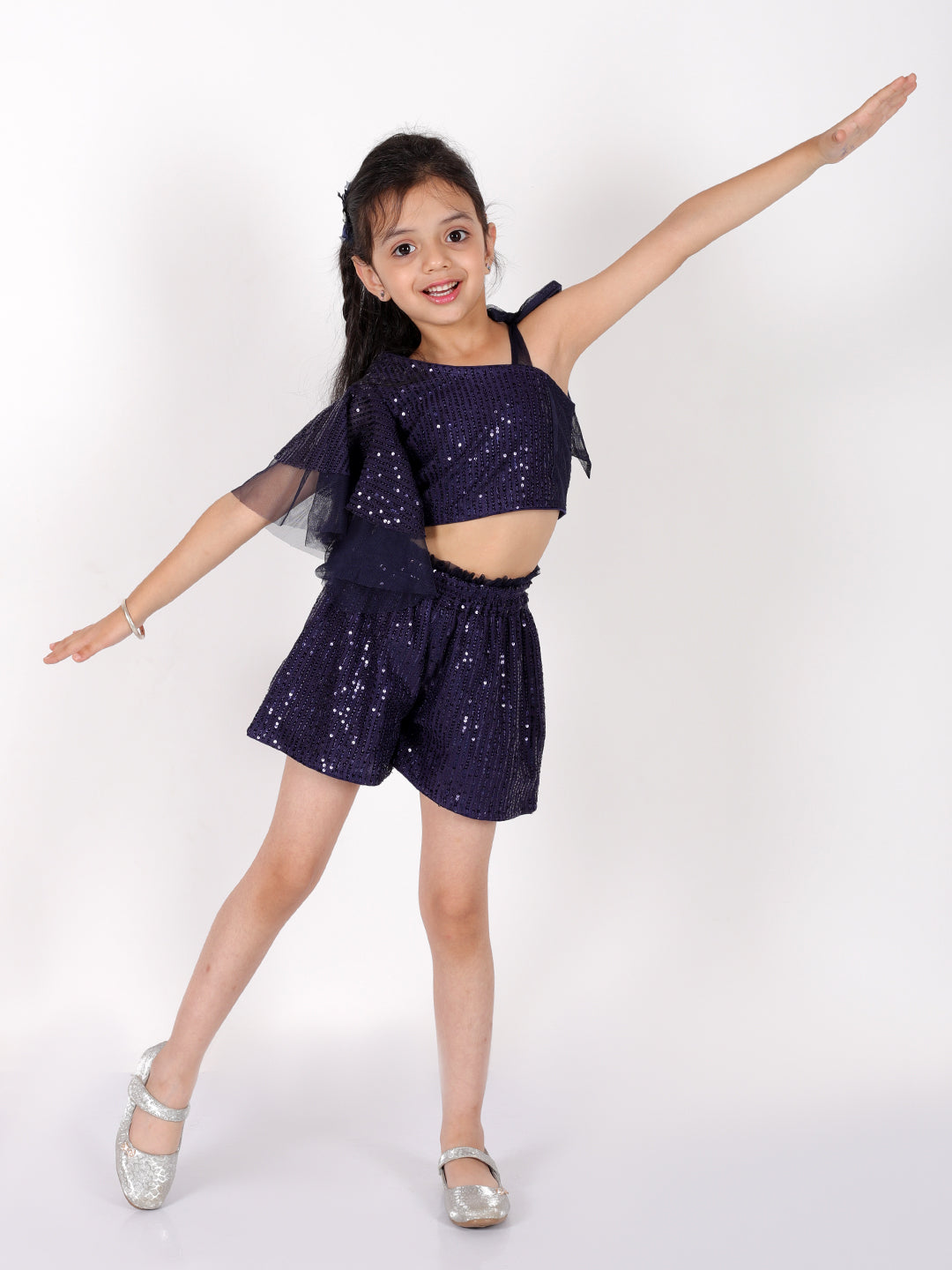 Lil Drama Girls Party Top With Shorts