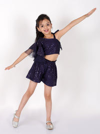 Lil Drama Girls Party Top With Shorts