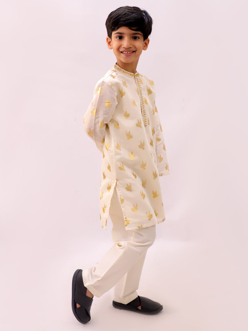 Mishti Purple Kurta and Sharara Set For Boys