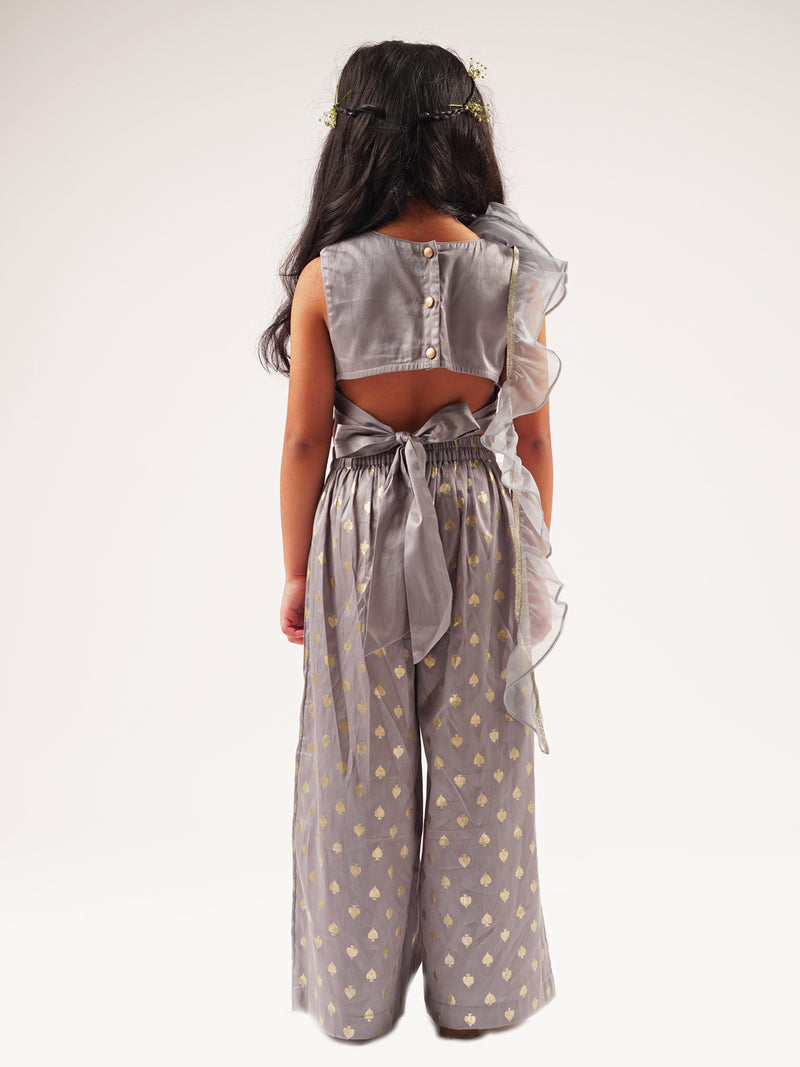 Mehfil Grey Co-ordinate Set For Girls