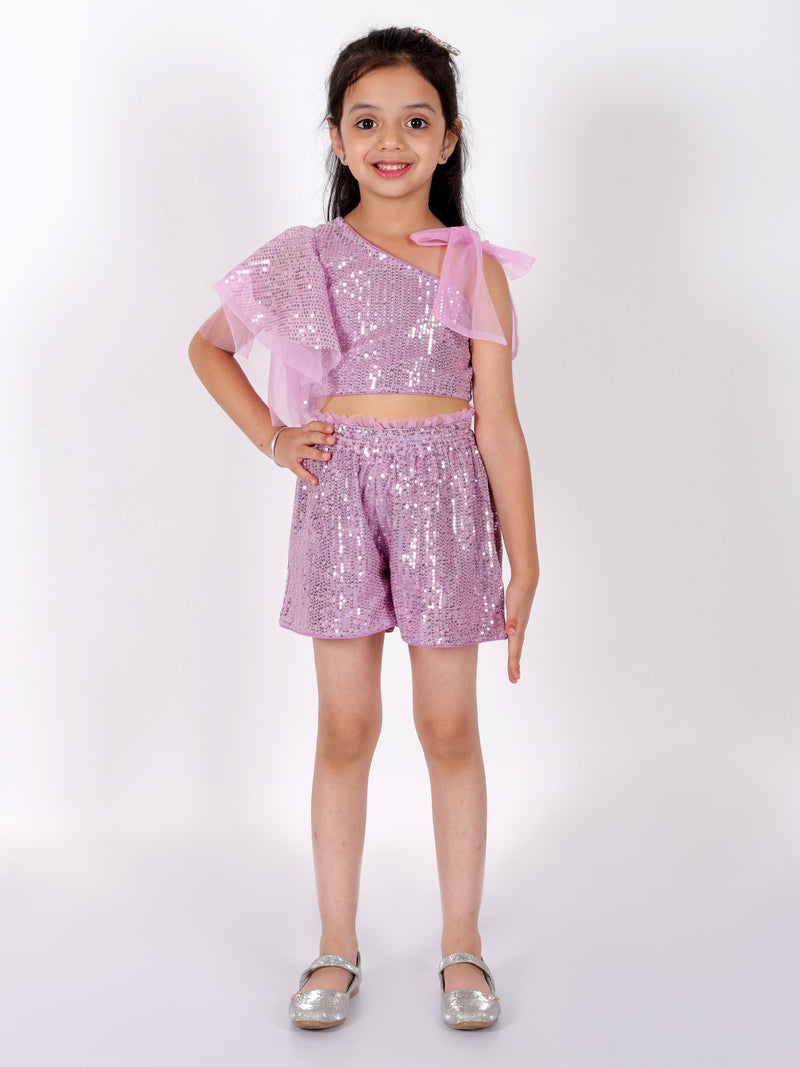Lil Drama Girls Party Top With Shorts