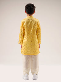 Mehfil Yellow Kurta Pant Set For Boys