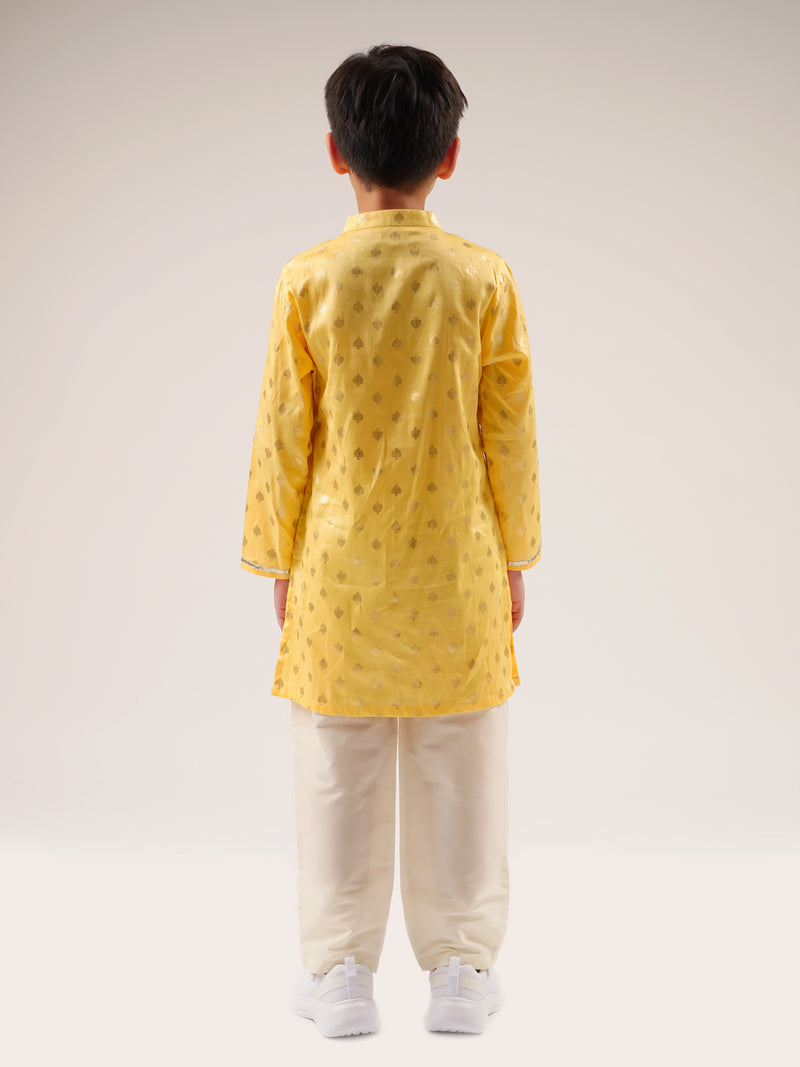 Mehfil Yellow Kurta Pant Set For Boys